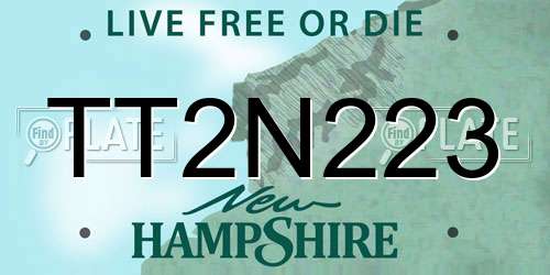 TT2N223 New Hampshire License Plate