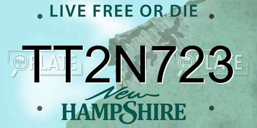 TT2N723 New Hampshire License Plate