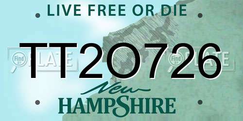 TT2O726 New Hampshire License Plate