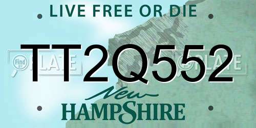 TT2Q552 New Hampshire License Plate