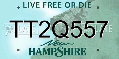 TT2Q557 New Hampshire License Plate