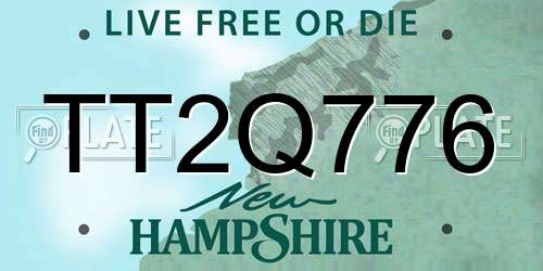 TT2Q776 New Hampshire License Plate