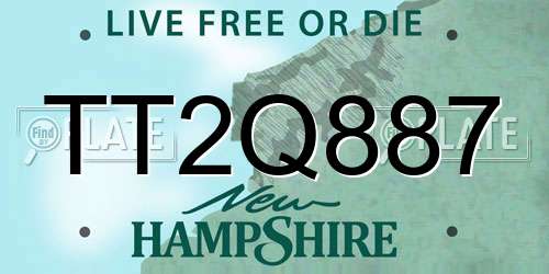 TT2Q887 New Hampshire License Plate