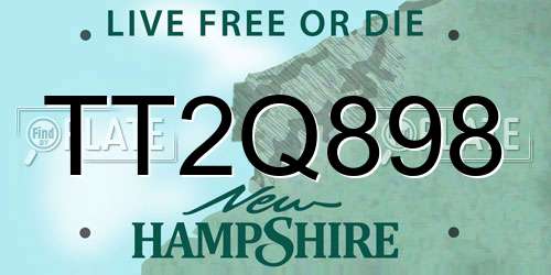 TT2Q898 New Hampshire License Plate