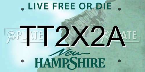 TT2X2A New Hampshire License Plate