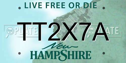 TT2X7A New Hampshire License Plate