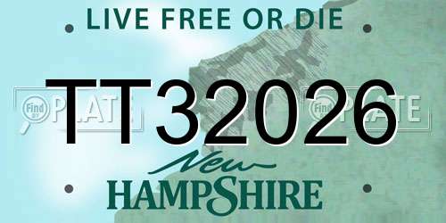 TT32026 New Hampshire License Plate