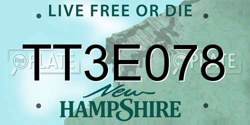 TT3E078 New Hampshire License Plate