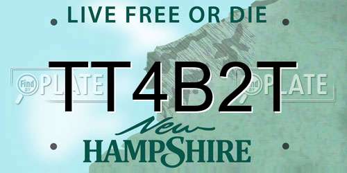 TT4B2T New Hampshire License Plate