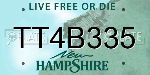TT4B335 New Hampshire License Plate