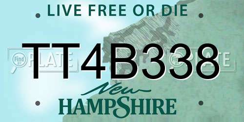 TT4B338 New Hampshire License Plate