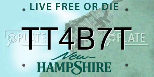 TT4B7T New Hampshire License Plate