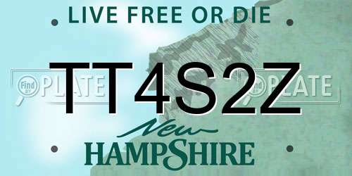 TT4S2Z New Hampshire License Plate