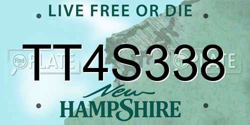 TT4S338 New Hampshire License Plate