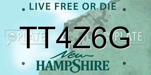 TT4Z6G New Hampshire License Plate