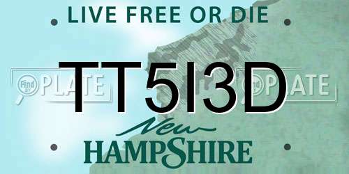 TT5I3D New Hampshire License Plate
