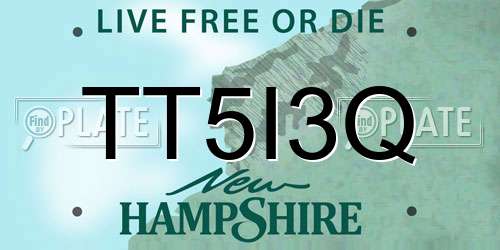 TT5I3Q New Hampshire License Plate