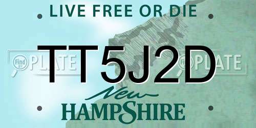 TT5J2D New Hampshire License Plate
