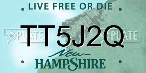 TT5J2Q New Hampshire License Plate