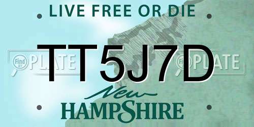 TT5J7D New Hampshire License Plate