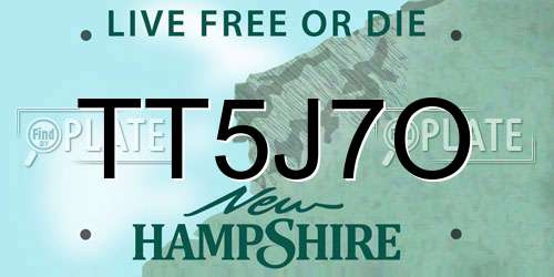 TT5J7O New Hampshire License Plate