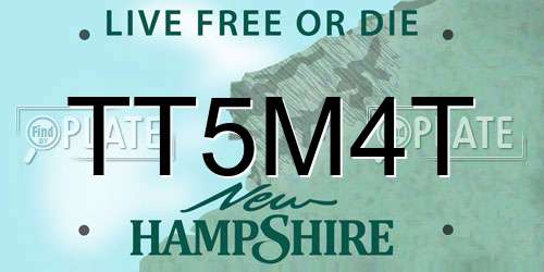 TT5M4T New Hampshire License Plate