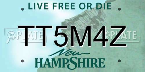 TT5M4Z New Hampshire License Plate