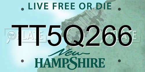TT5Q266 New Hampshire License Plate