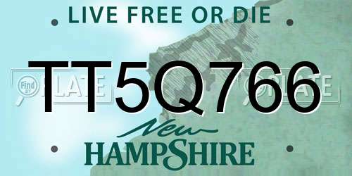 TT5Q766 New Hampshire License Plate