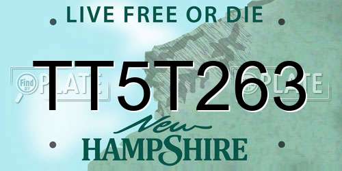 TT5T263 New Hampshire License Plate