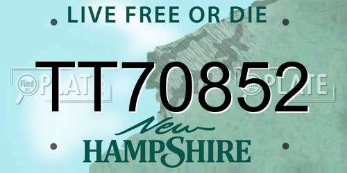 TT70852 New Hampshire License Plate