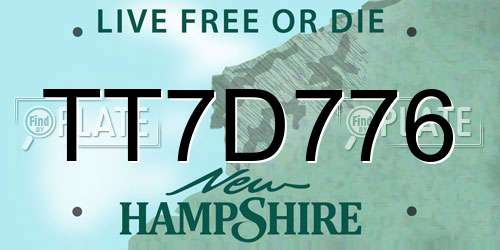 TT7D776 New Hampshire License Plate