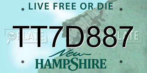 TT7D887 New Hampshire License Plate
