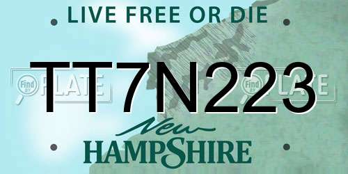 TT7N223 New Hampshire License Plate