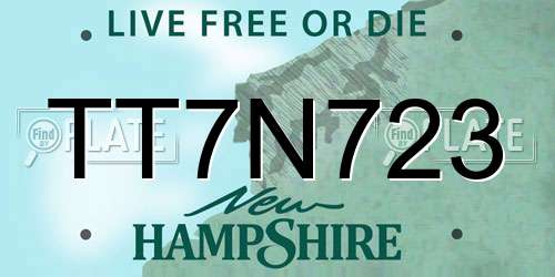 TT7N723 New Hampshire License Plate