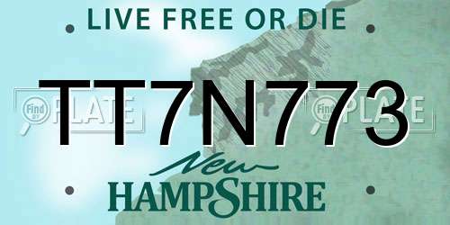 TT7N773 New Hampshire License Plate