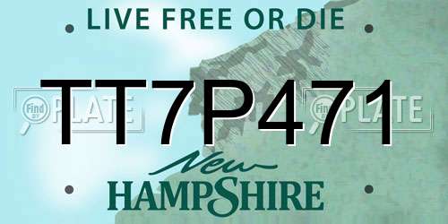 TT7P471 New Hampshire License Plate