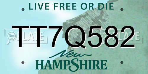 TT7Q582 New Hampshire License Plate