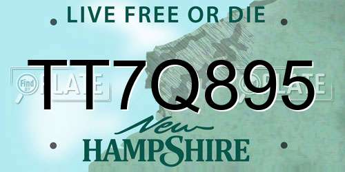 TT7Q895 New Hampshire License Plate
