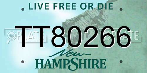 TT80266 New Hampshire License Plate