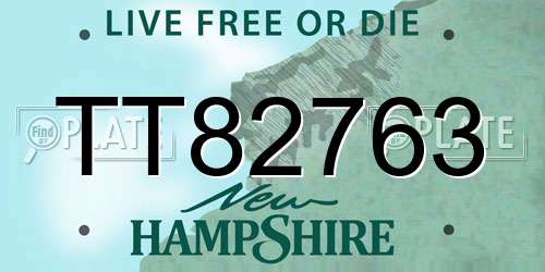 TT82763 New Hampshire License Plate
