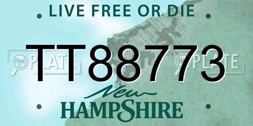 TT88773 New Hampshire License Plate