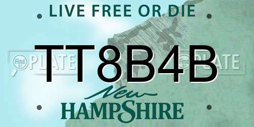 TT8B4B New Hampshire License Plate