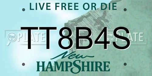 TT8B4S New Hampshire License Plate