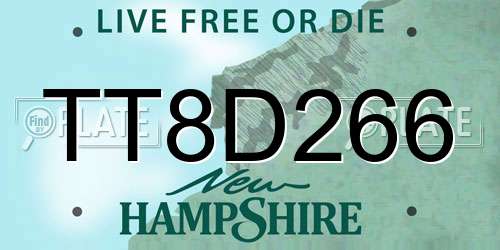 TT8D266 New Hampshire License Plate