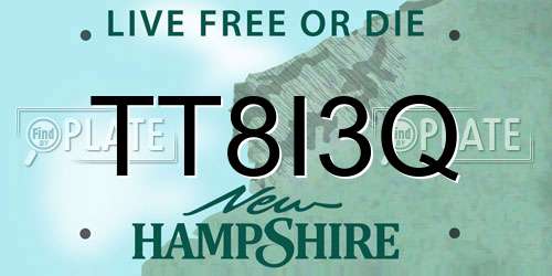 TT8I3Q New Hampshire License Plate