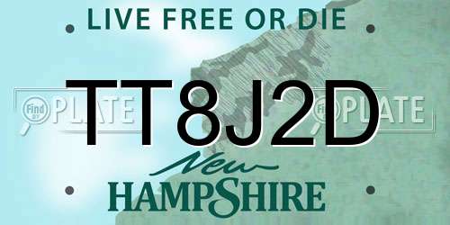 TT8J2D New Hampshire License Plate