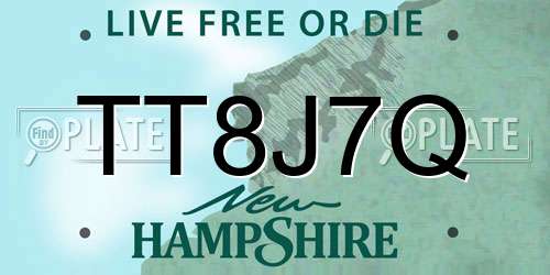 TT8J7Q New Hampshire License Plate