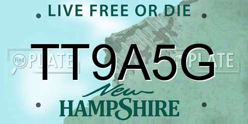 TT9A5G New Hampshire License Plate