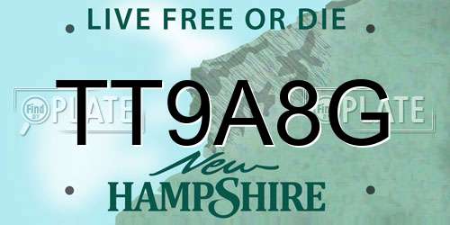 TT9A8G New Hampshire License Plate